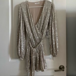 12th Tribe Sequin Wrap Dress